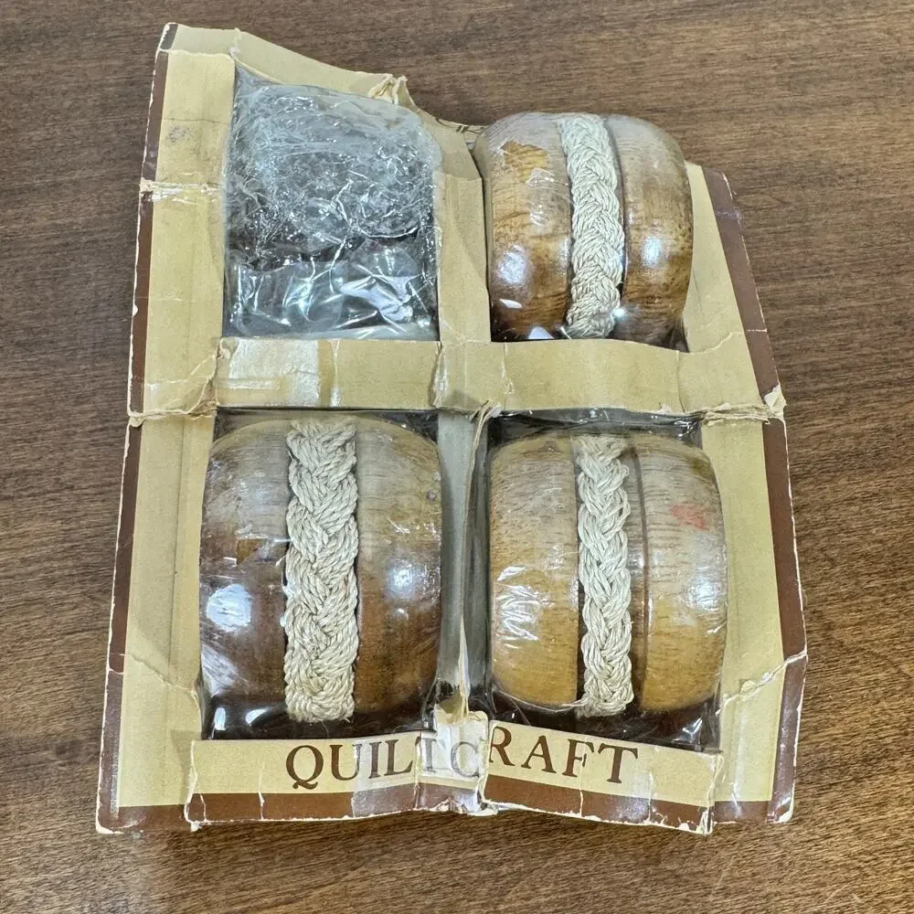 Wood Napkin Rings Set of 3 Boho Modern Chic Open Package